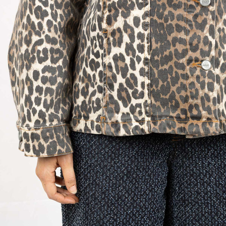 Leopard Print Denim Jacket