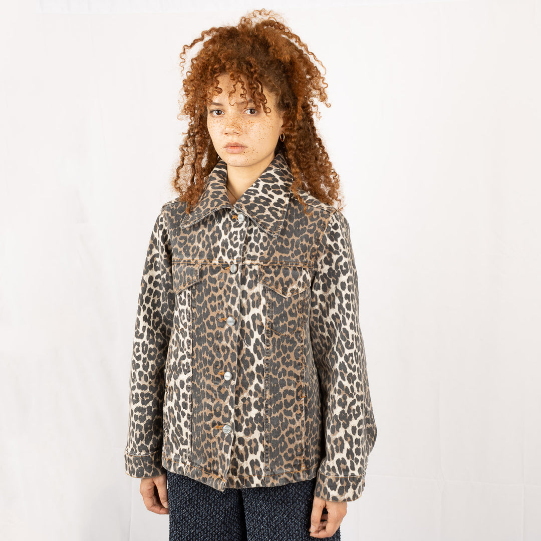 Leopard Print Denim Jacket