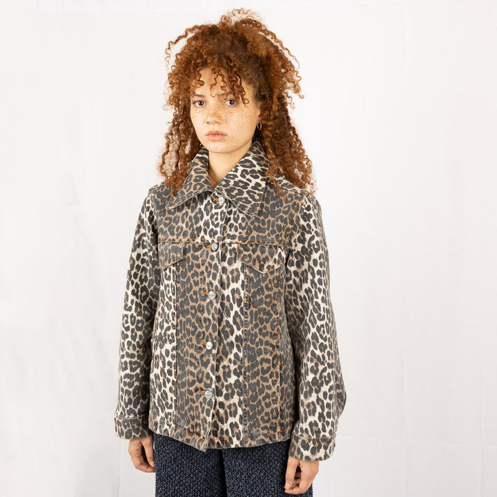 Leopard Print Denim Jacket