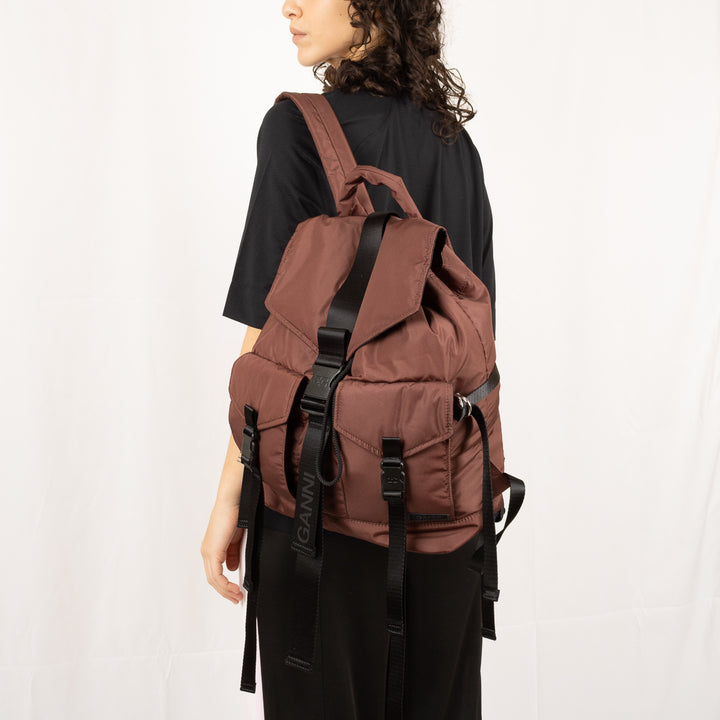 Burgundy Tech Backpack - Chocolate Fondant