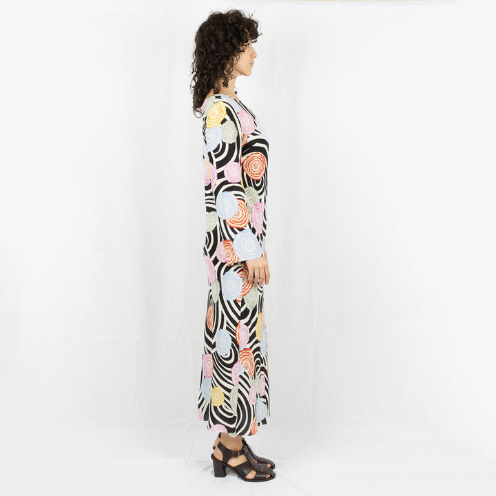 Alondra Silk Midi Dress - Whirlpool Floral Multi