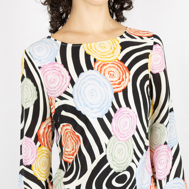 Alondra Silk Midi Dress - Whirlpool Floral Multi