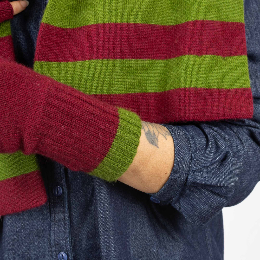 Cashmere Gloves - Claret/Oregano