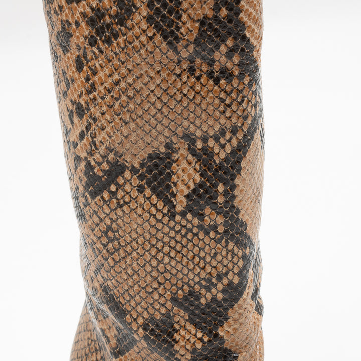 Clemmie Leather Boots - Snake Print