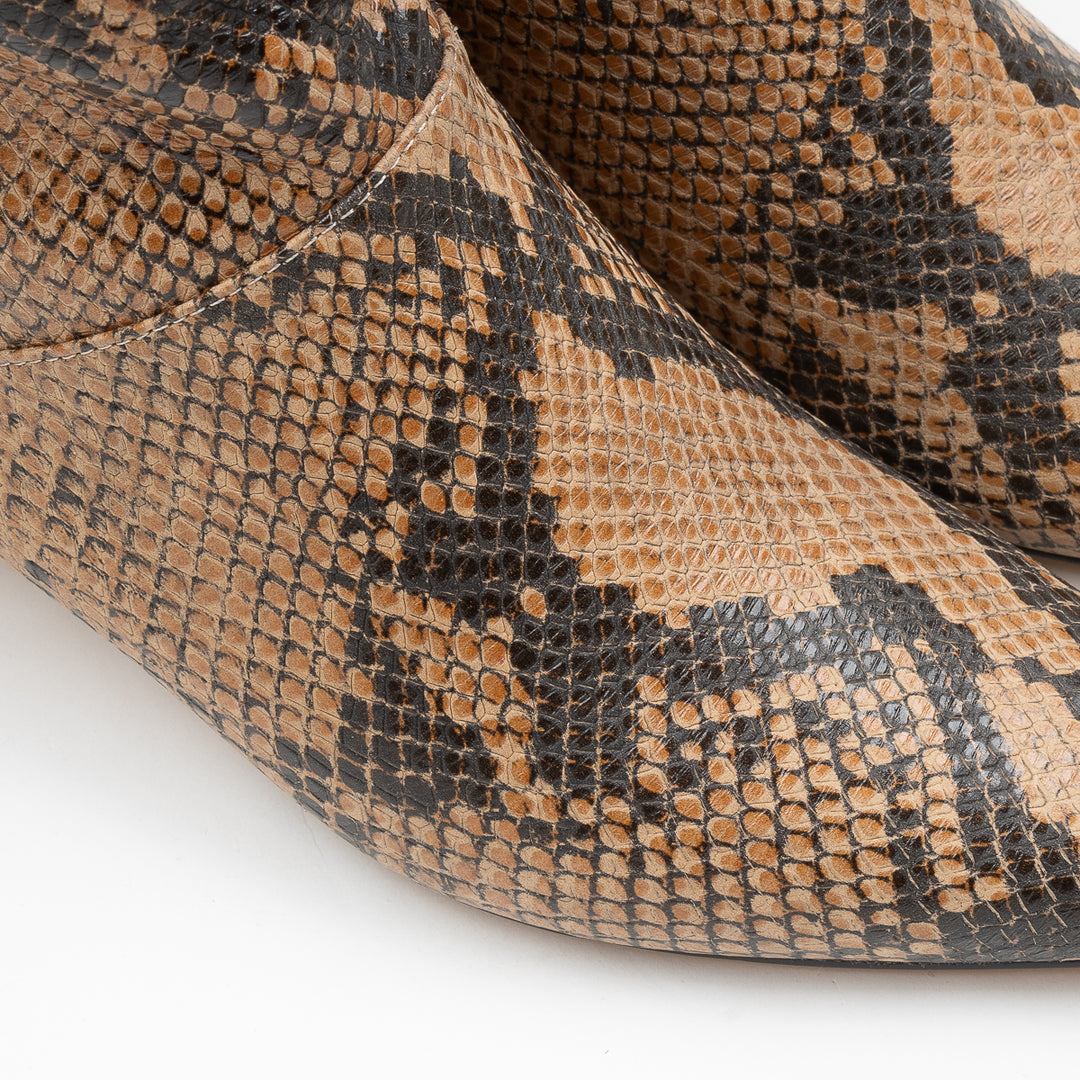 Clemmie Leather Boots - Snake Print