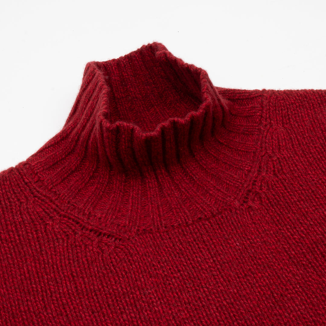 Funnel Neck Jumper - Cherry Melange