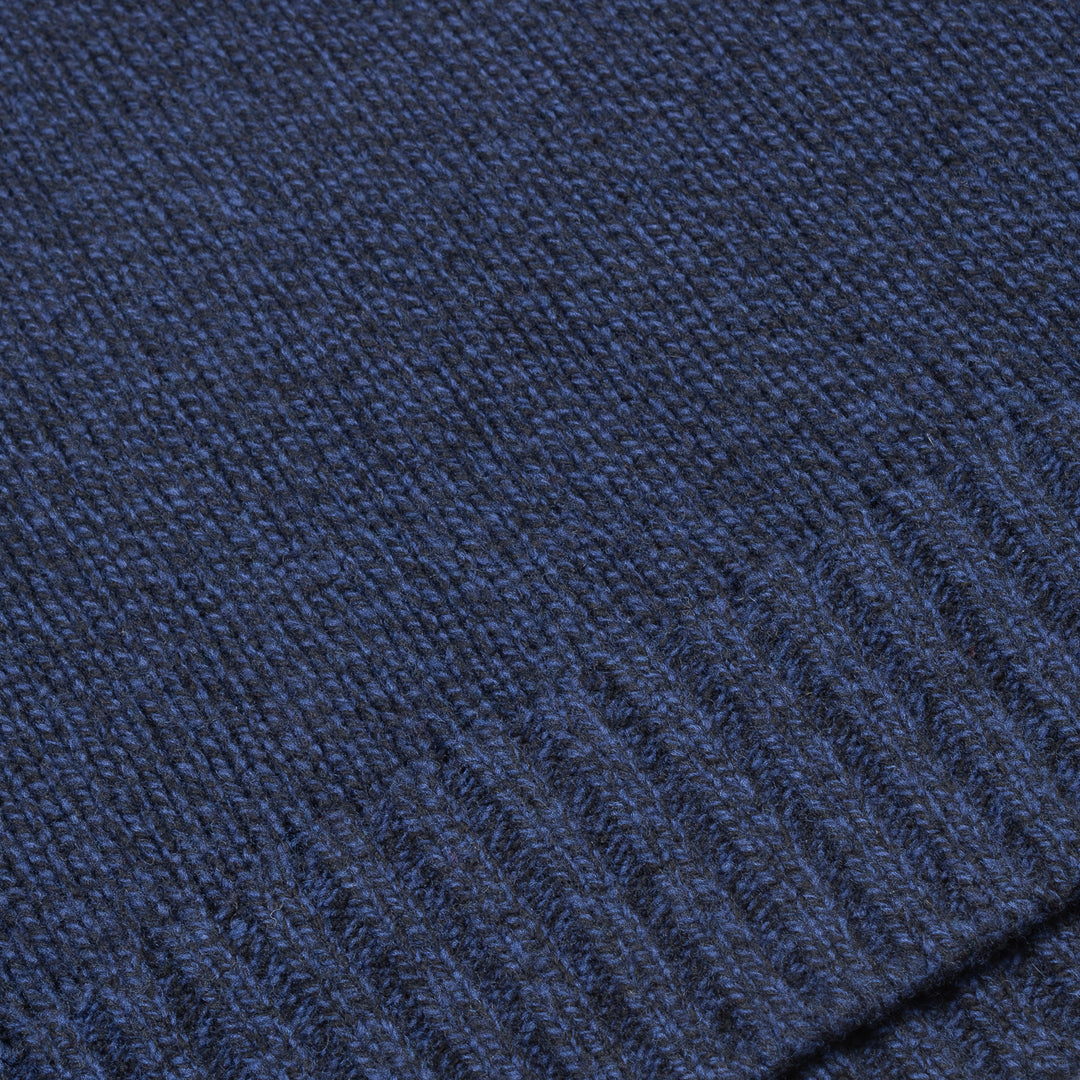 Funnel Neck Jumper - Navy Melange