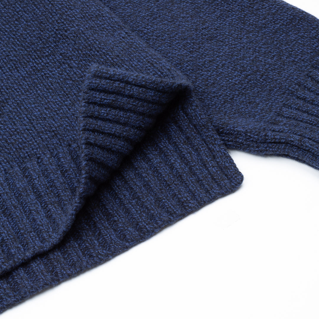 Funnel Neck Jumper - Navy Melange