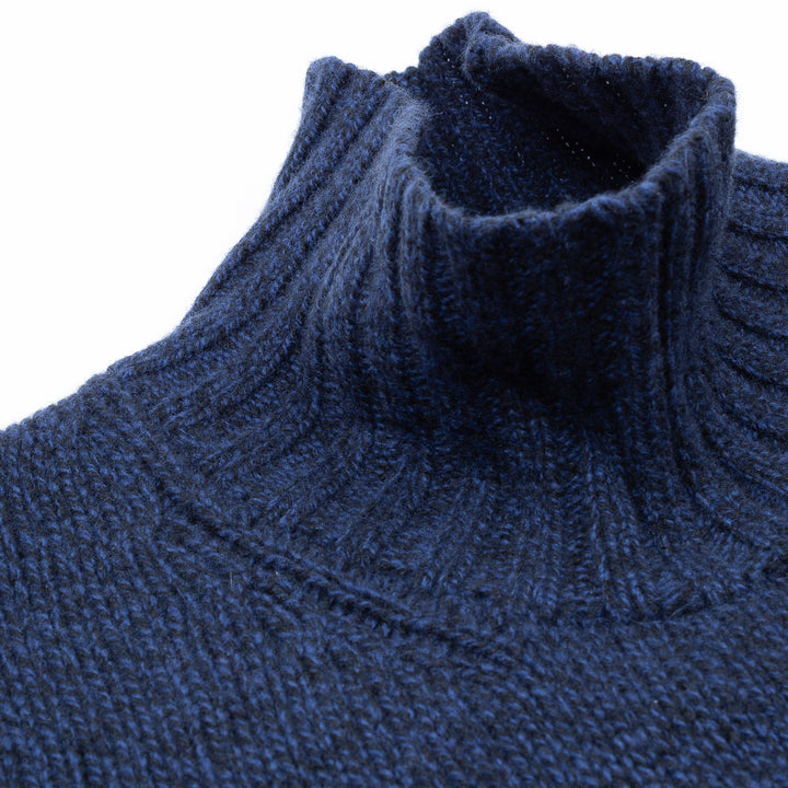 Funnel Neck Jumper - Navy Melange