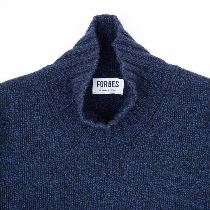 Funnel Neck Jumper - Navy Melange