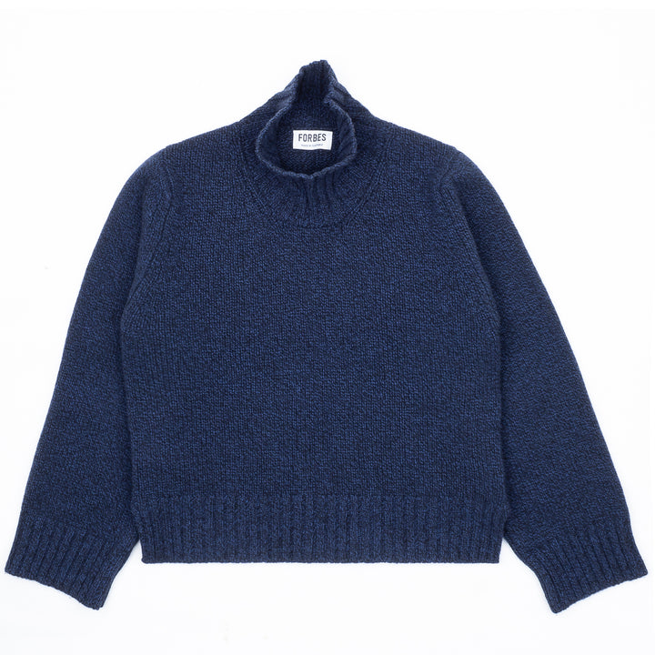 Funnel Neck Jumper - Navy Melange