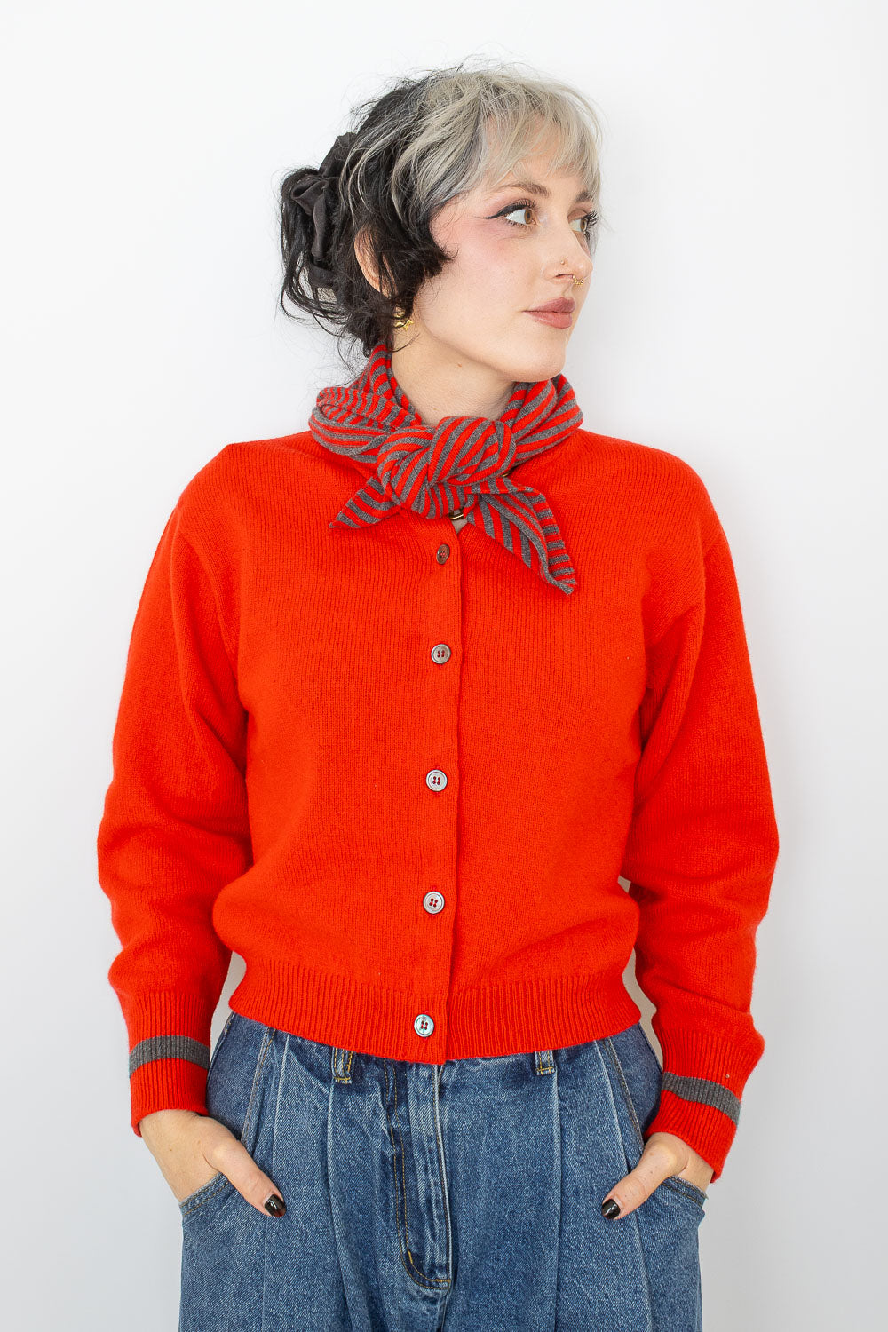 Jane Cardi & Neckerchief - Cherry