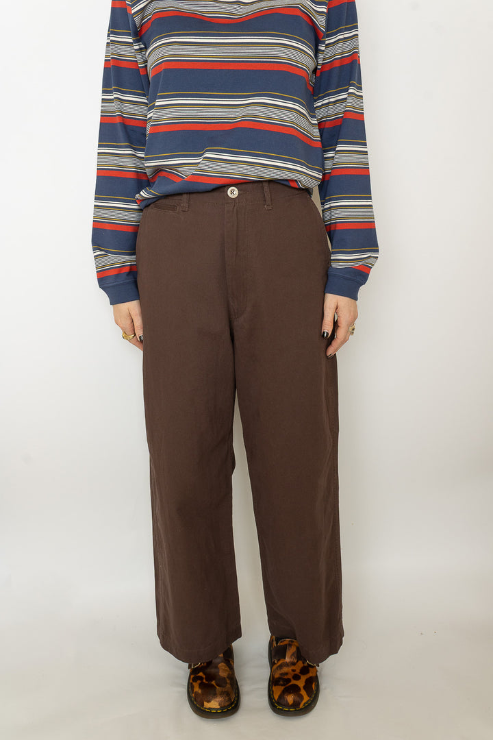 Wide Chino Pants - Brown