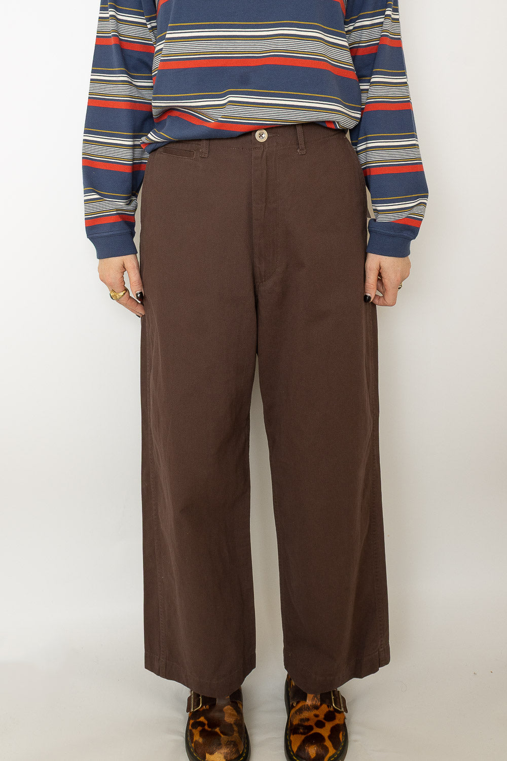 Wide Chino Pants - Brown
