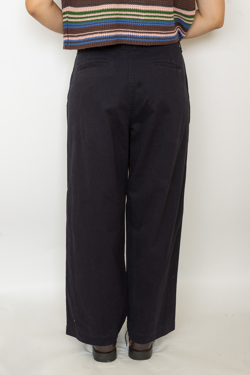 Wide Chino Pants - Navy