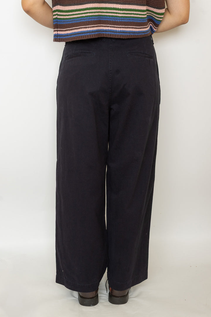Wide Chino Pants - Navy