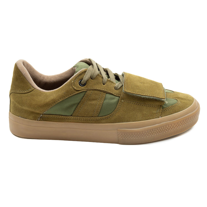 German Military Trainer Velcro Strap - Olive Suede