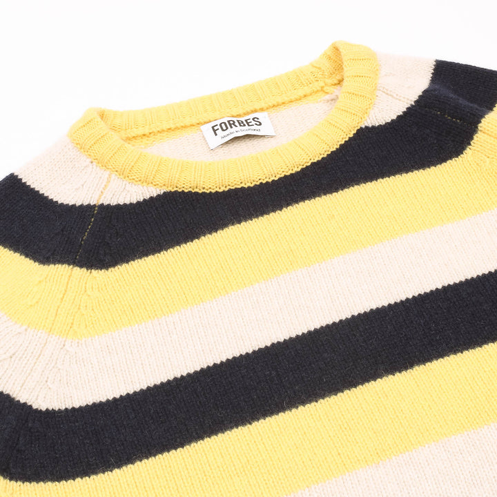 Striped Raglan Crew Knit - Butter/Yellow/Ecru
