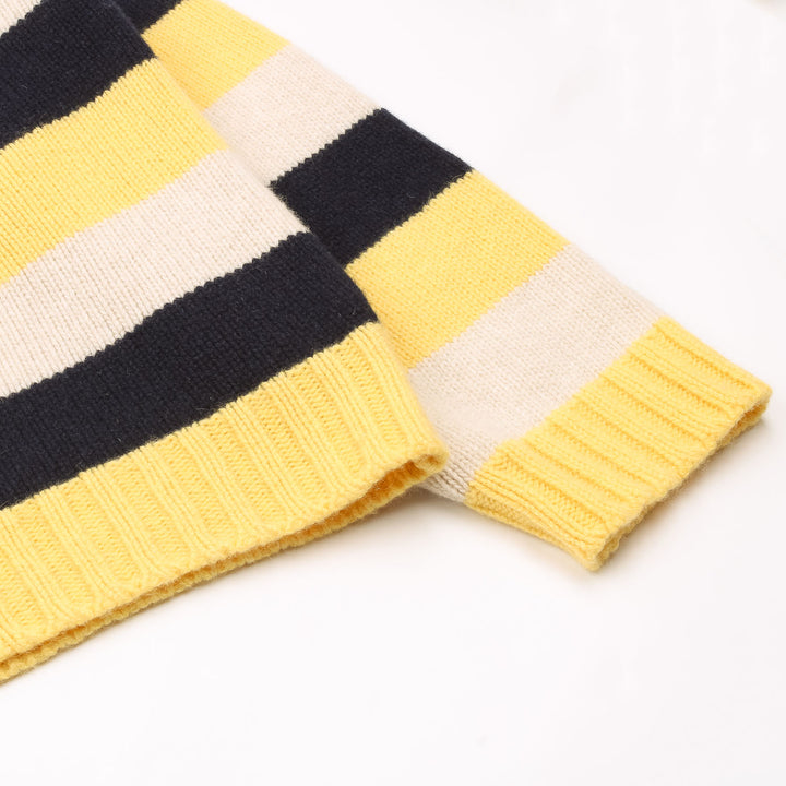 Striped Raglan Crew Knit - Butter/Yellow/Ecru