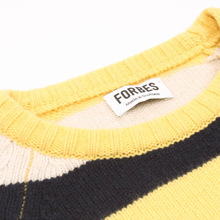Striped Raglan Crew Knit - Butter/Yellow/Ecru
