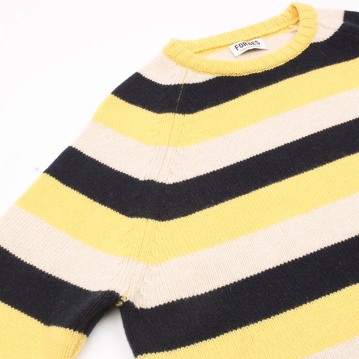 Striped Raglan Crew Knit - Butter/Yellow/Ecru