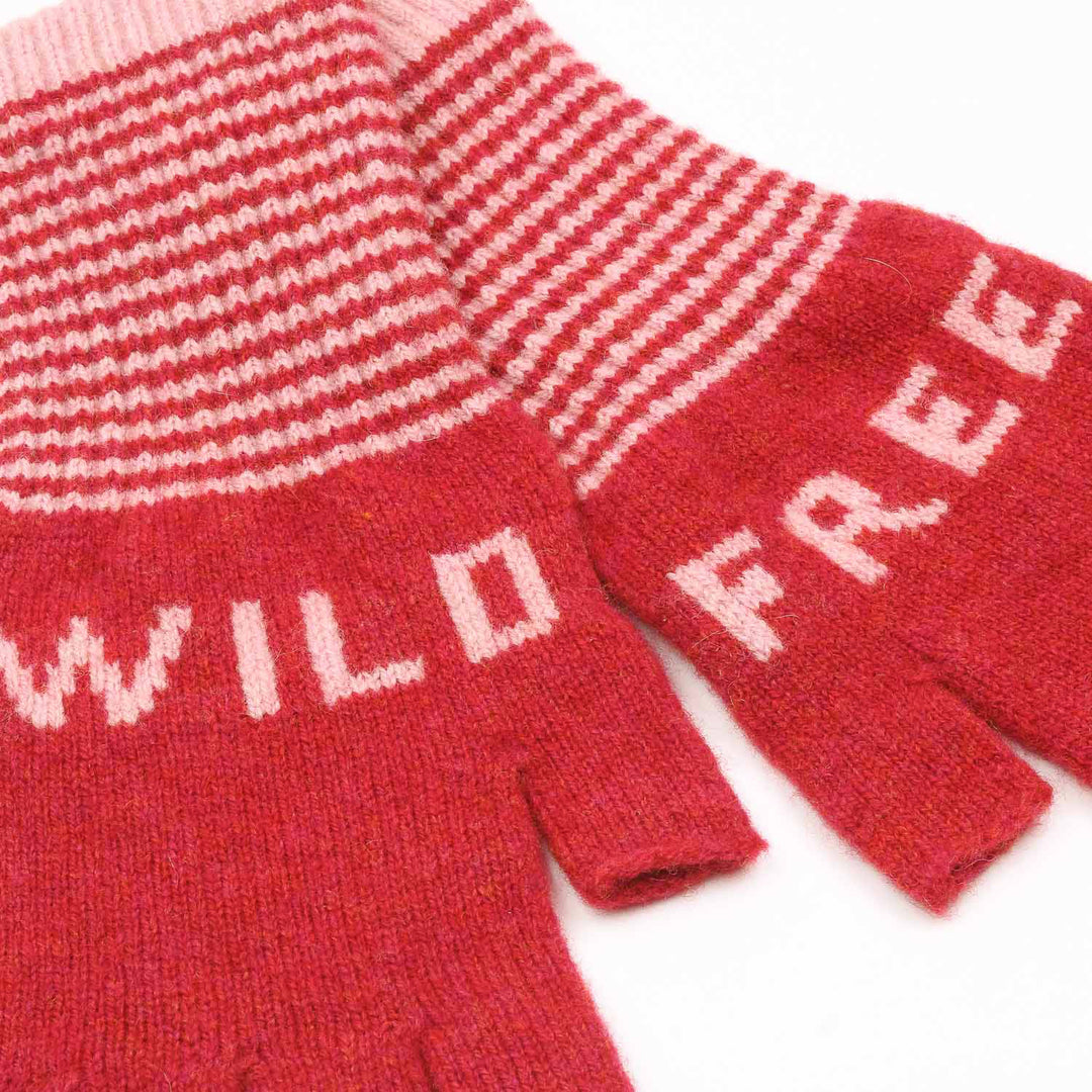 Wild Free Fingerless Gloves - Red/Pink