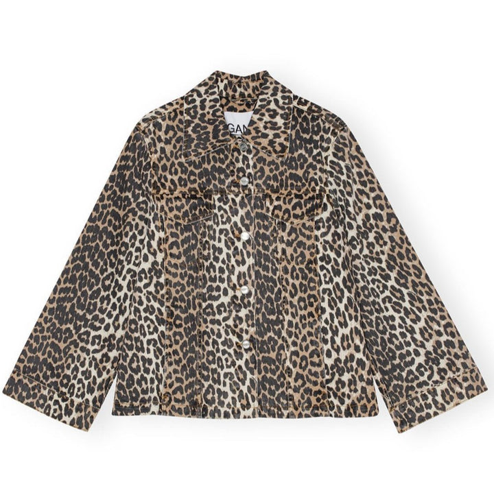 Leopard Print Denim Jacket