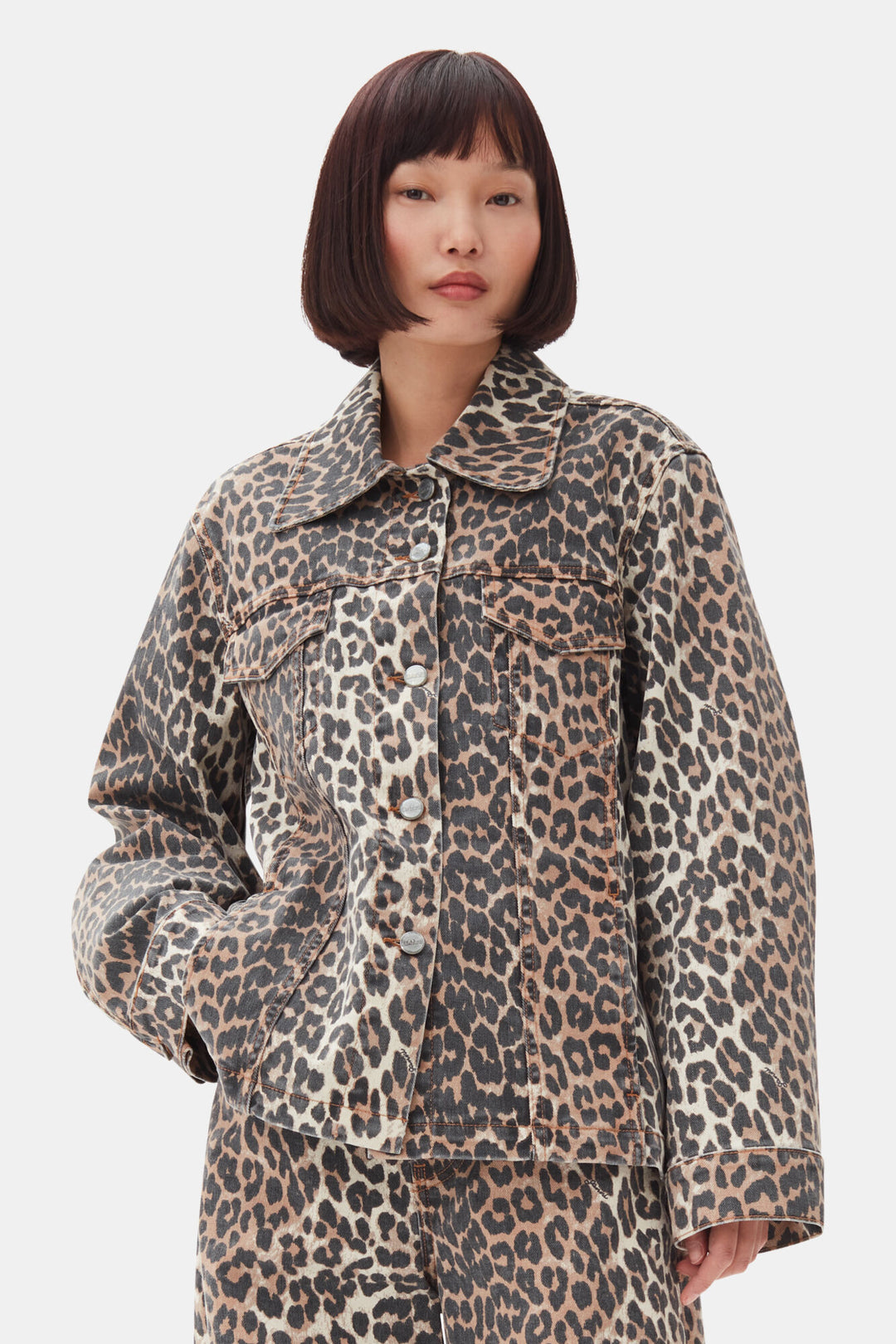 Leopard Print Denim Jacket