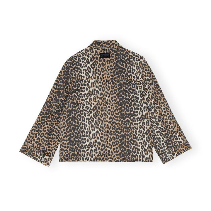 Leopard Print Denim Jacket