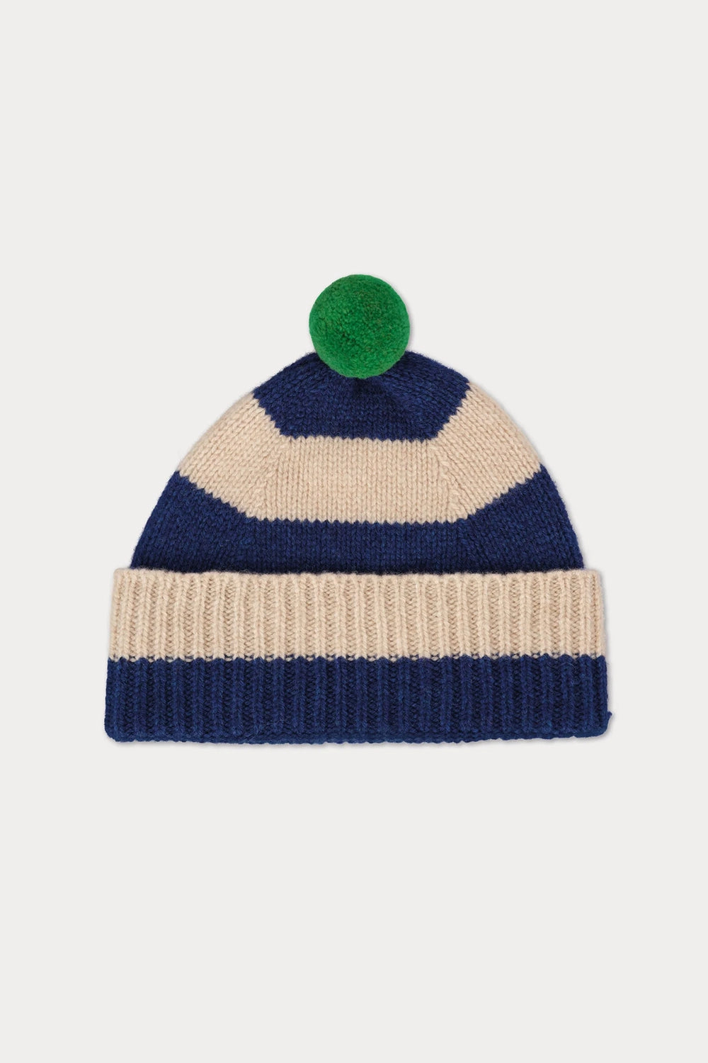 Stripe Pompom Hat - Nightsky & Oatmeal