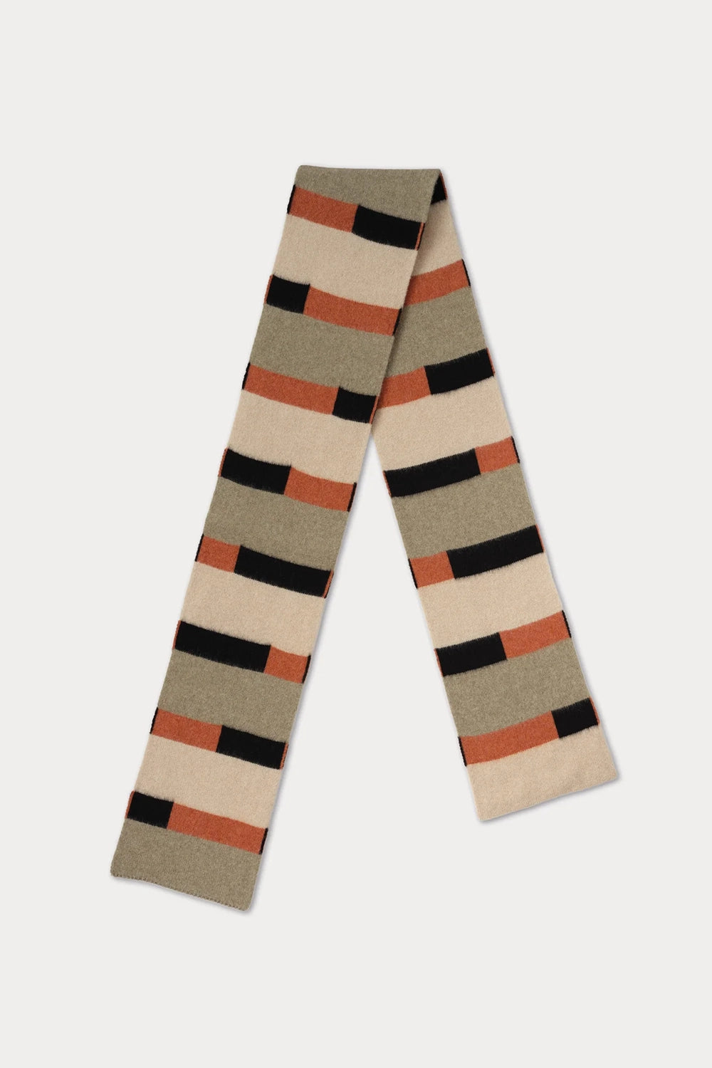 Brushed Split Stripe Scarf - Oatmeal