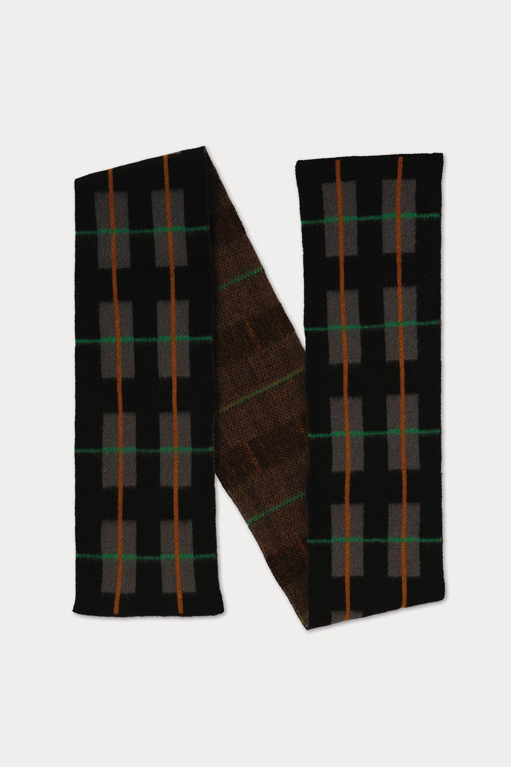 Brushed Tartan Scarf - Black
