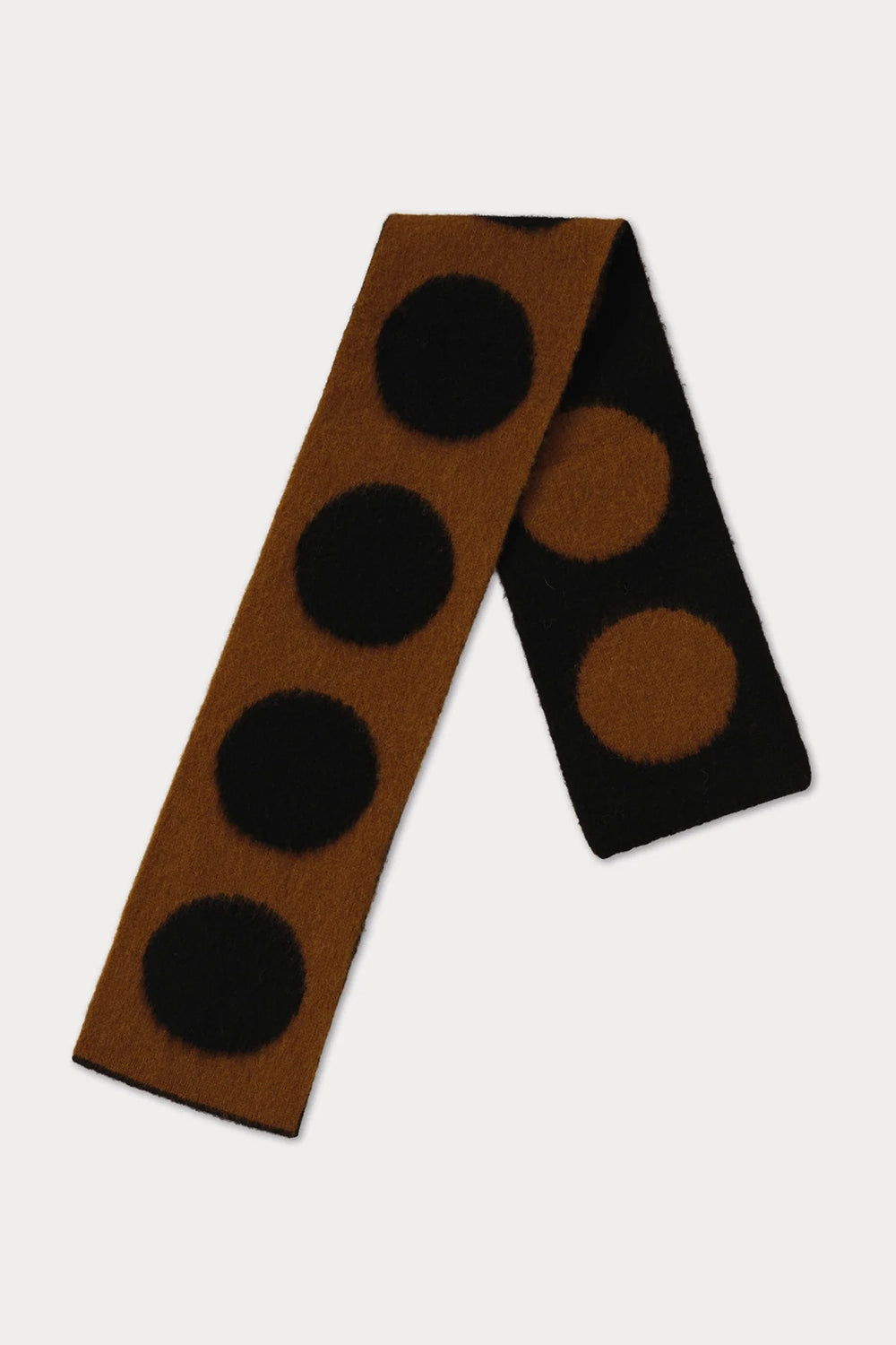 Small Brushed Spot Scarf - Cumin & Black