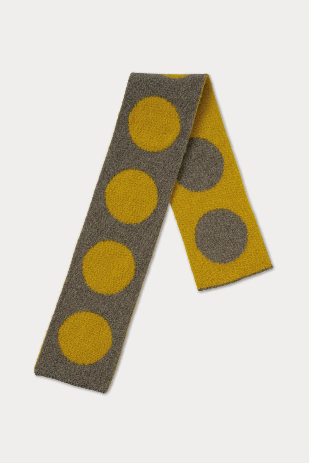 Small Brushed Spot Scarf - Moss & Turmeric