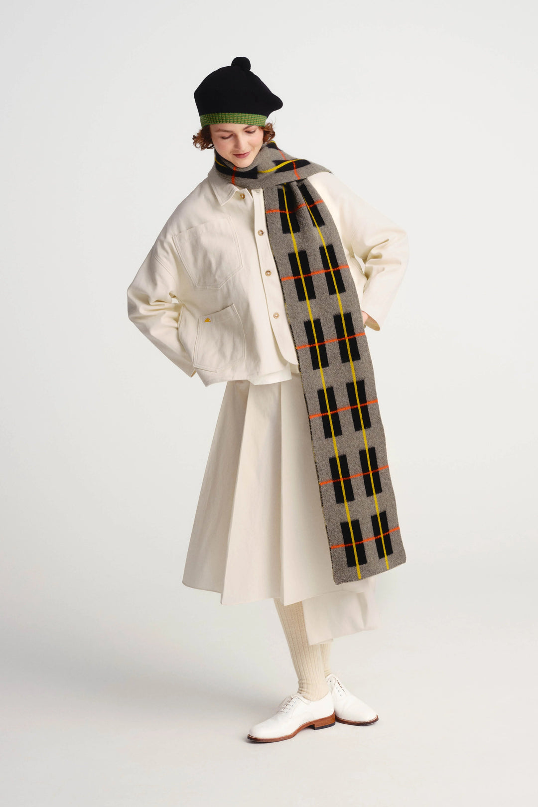 Brushed Tartan Scarf - Moss