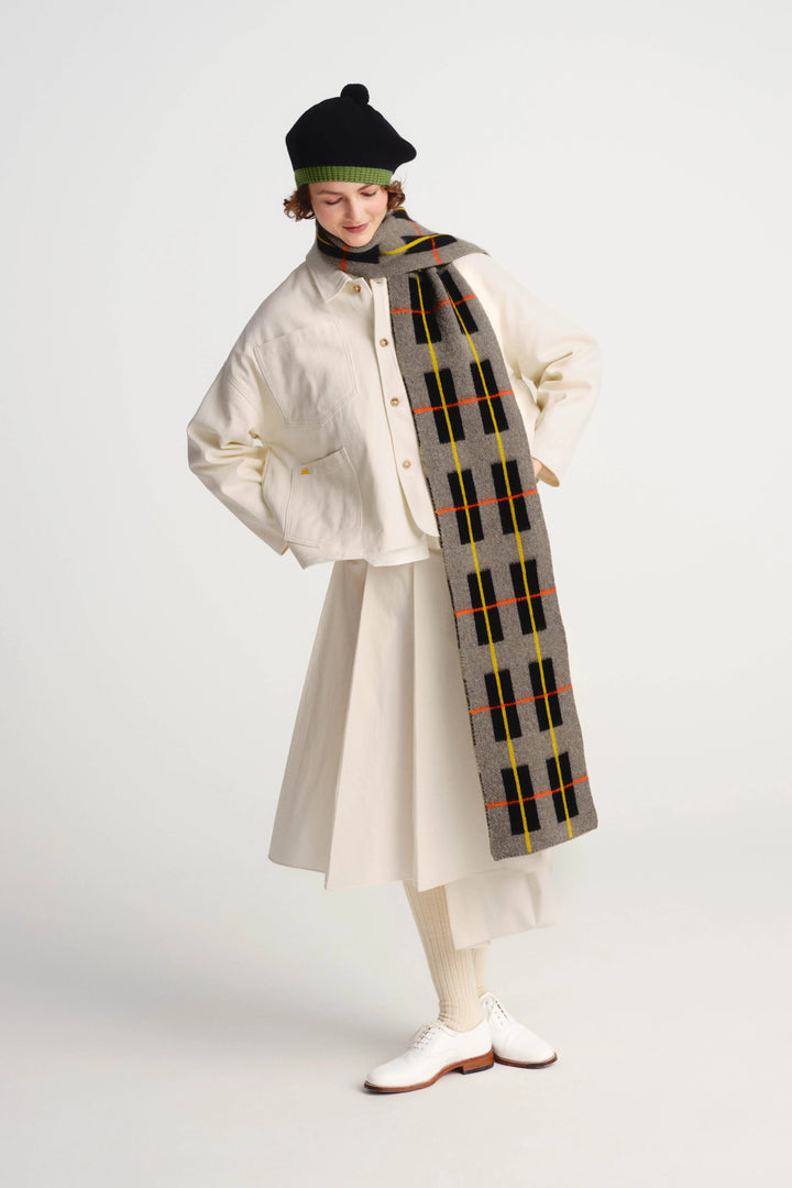 Brushed Tartan Scarf - Moss