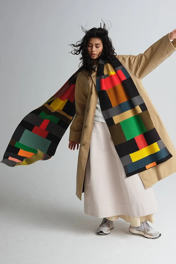 Large Colourblock Column Scarf - Multicolour