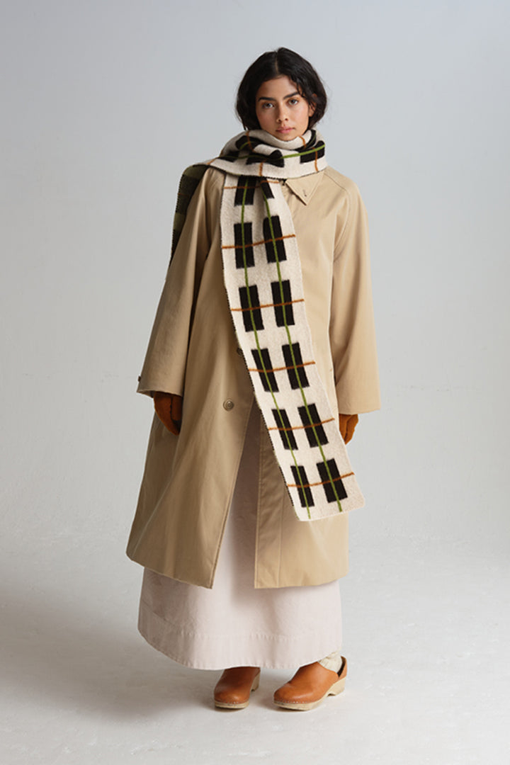 Brushed Tartan Scarf - Oatmeal