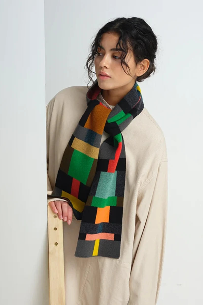 Small Colourblock Column Scarf - Multicolour