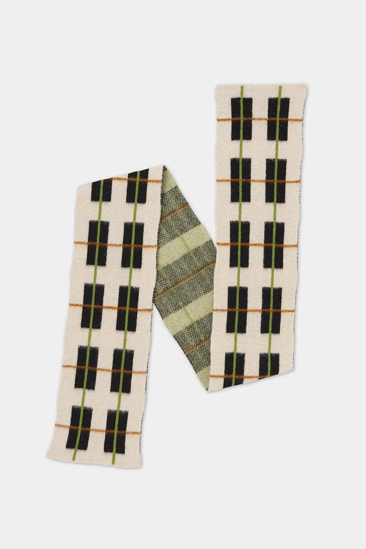 Brushed Tartan Scarf - Oatmeal