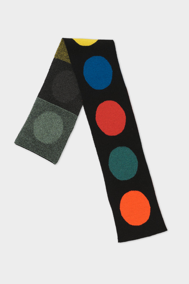 Small Multicolour Spot Scarf - Black