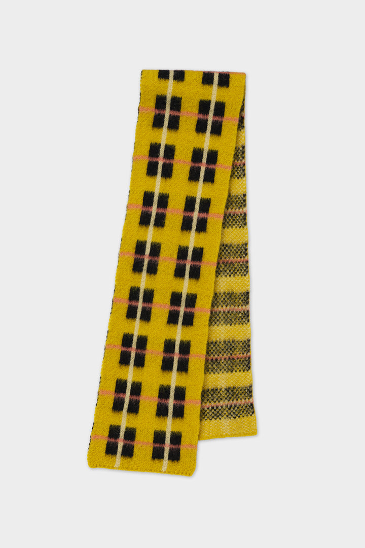Small Brushed Tartan Scarf - Turmeric
