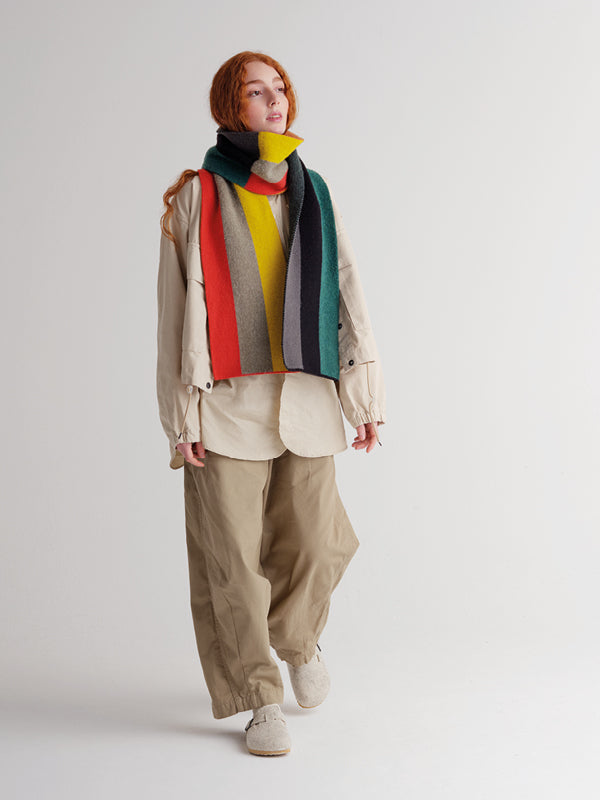 Brushed Six Colour Stripe Scarf - Multicolour