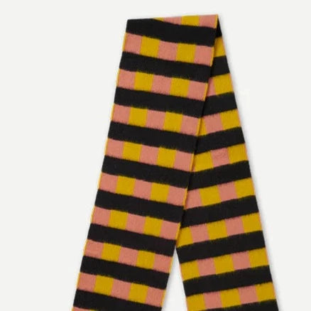 Brushed Check & Stripe Scarf - Turmeric & Plaster - Frontiers Woman