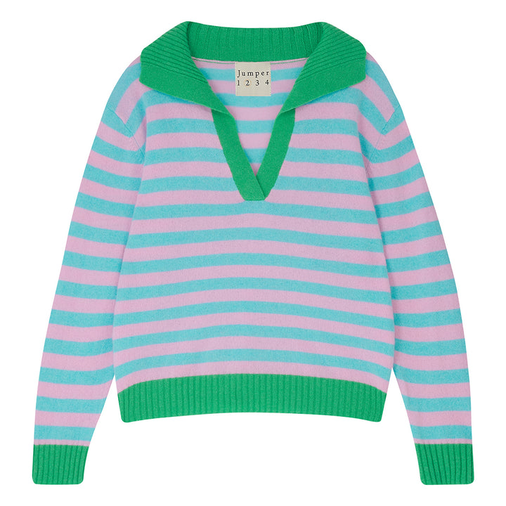Cashmere Stripe Collar - Bright Green/Rose/Opal
