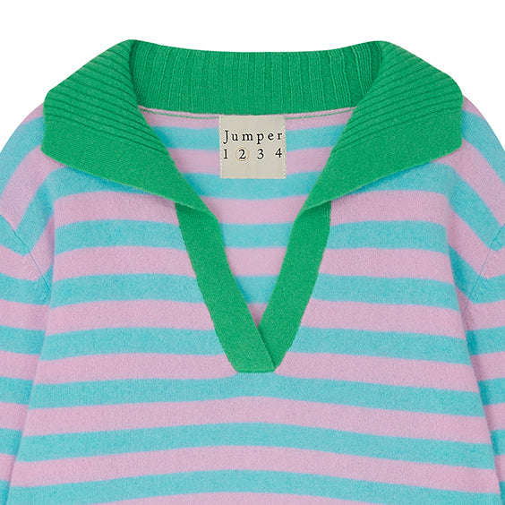 Cashmere Stripe Collar - Bright Green/Rose/Opal