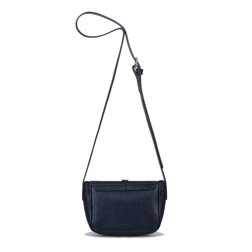 Jay Crossbody Satchel Bag - Grainy Navy Leather