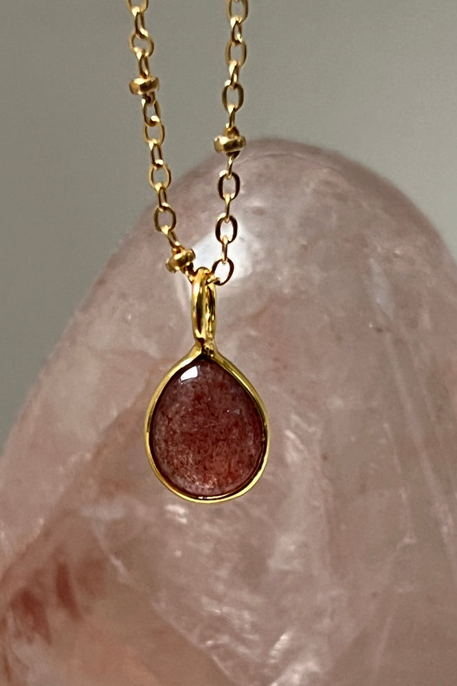 Julia Strawberry Quartz Necklace