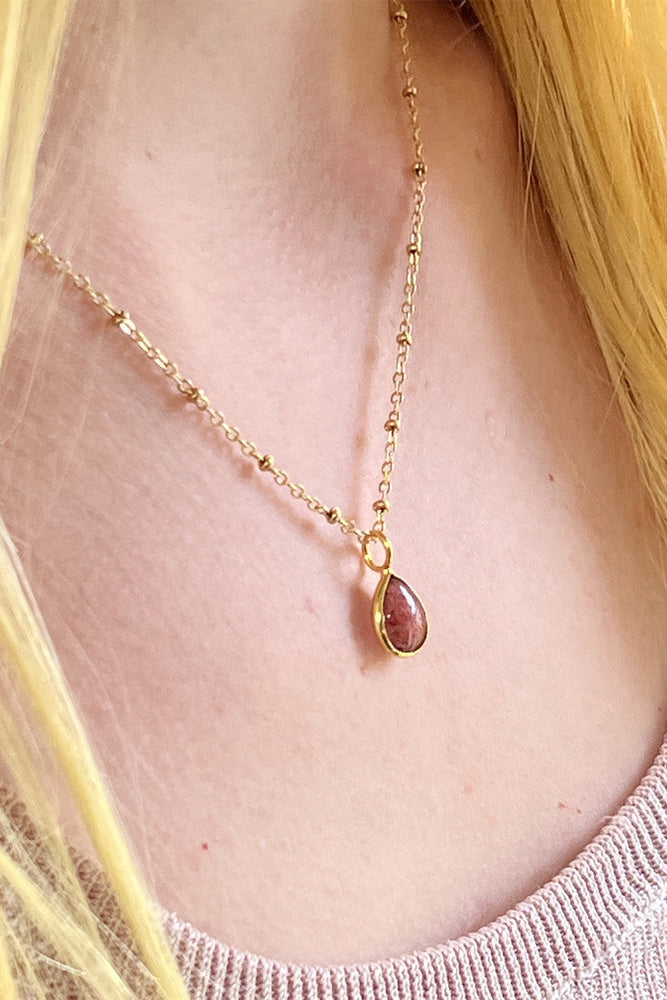 Julia Strawberry Quartz Necklace
