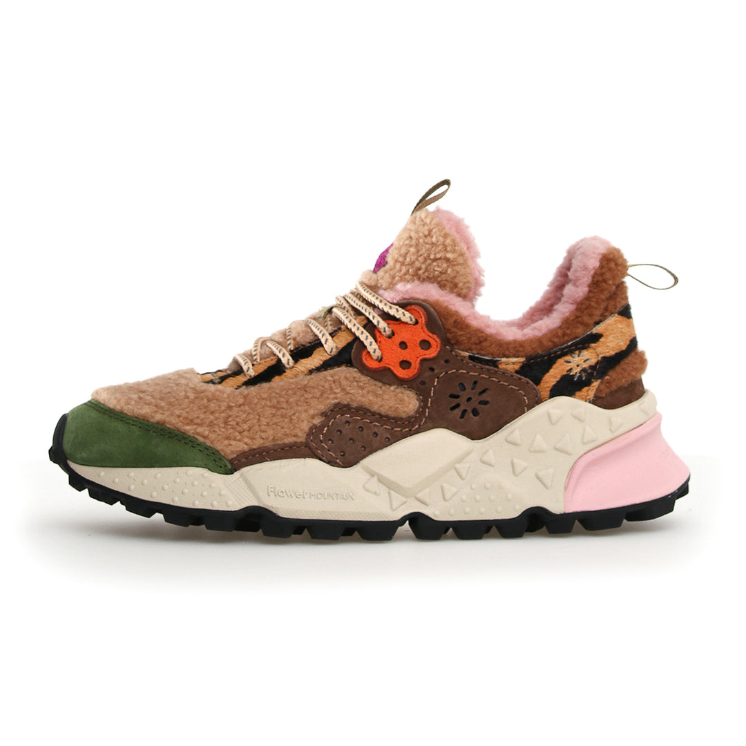 Kotetsu Woman Shearling/Suede Sneakers - Brown/Green